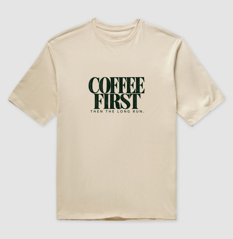Camiseta Oversized Corrida - Coffee First Then The Long Run - Imagem 4