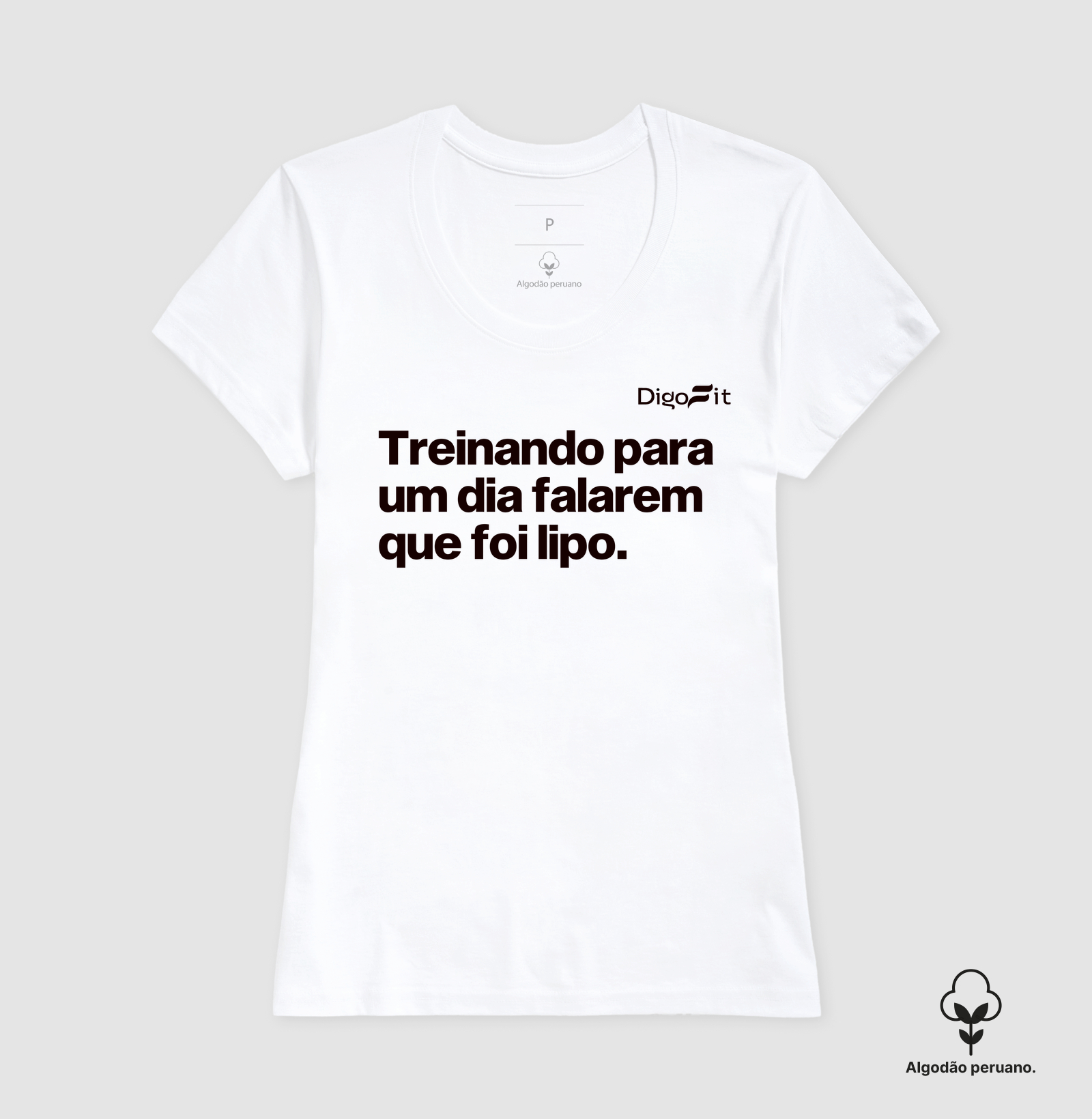CAMISETA ALGODÃO PERUANO ACADEMIA TREINANDO PARA DIZEREM QUE FOI LIPO - Imagem 4