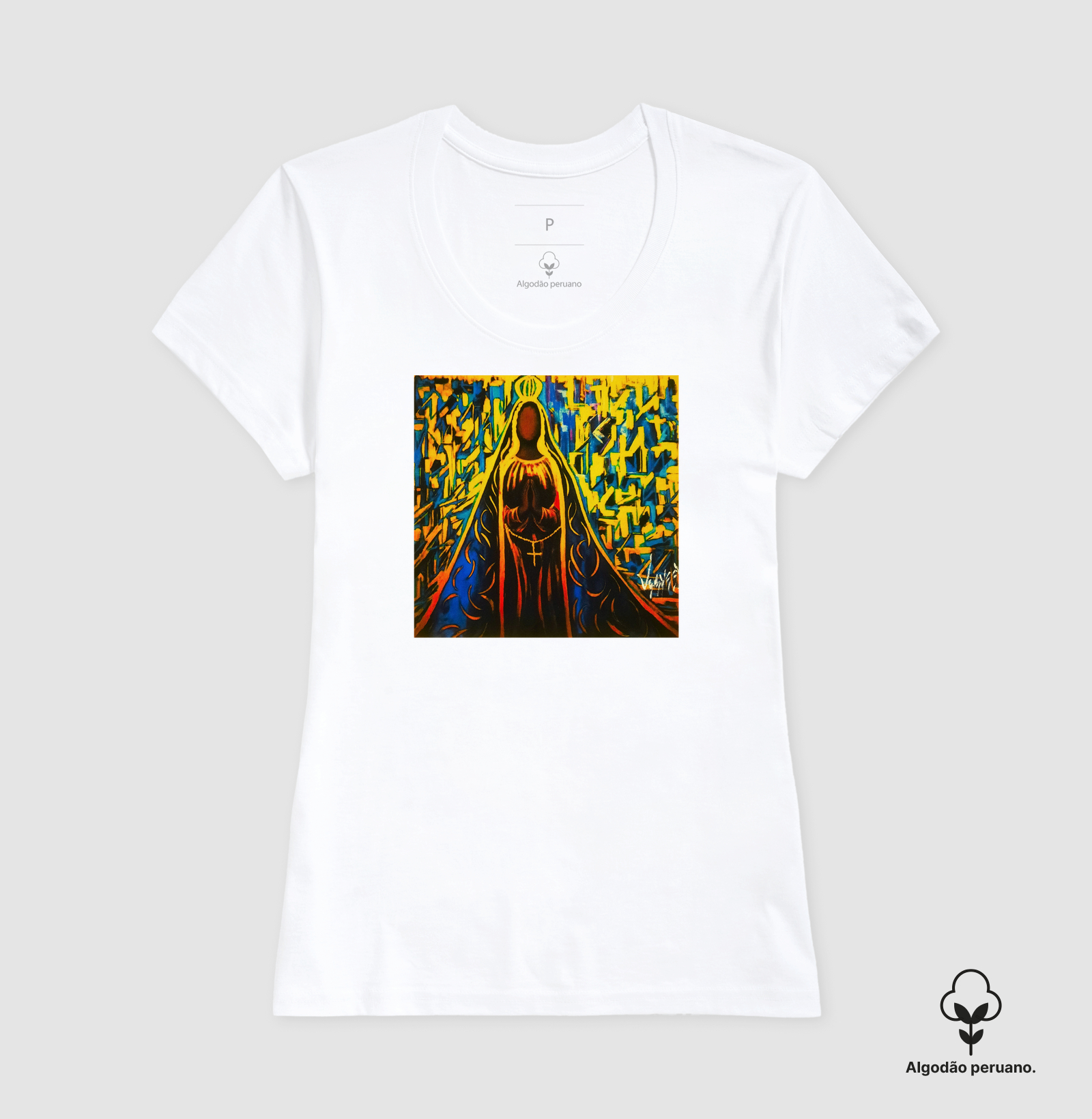 Camiseta Algodão Peruano Nossa Senhora Arte Sacra - Imagem 9