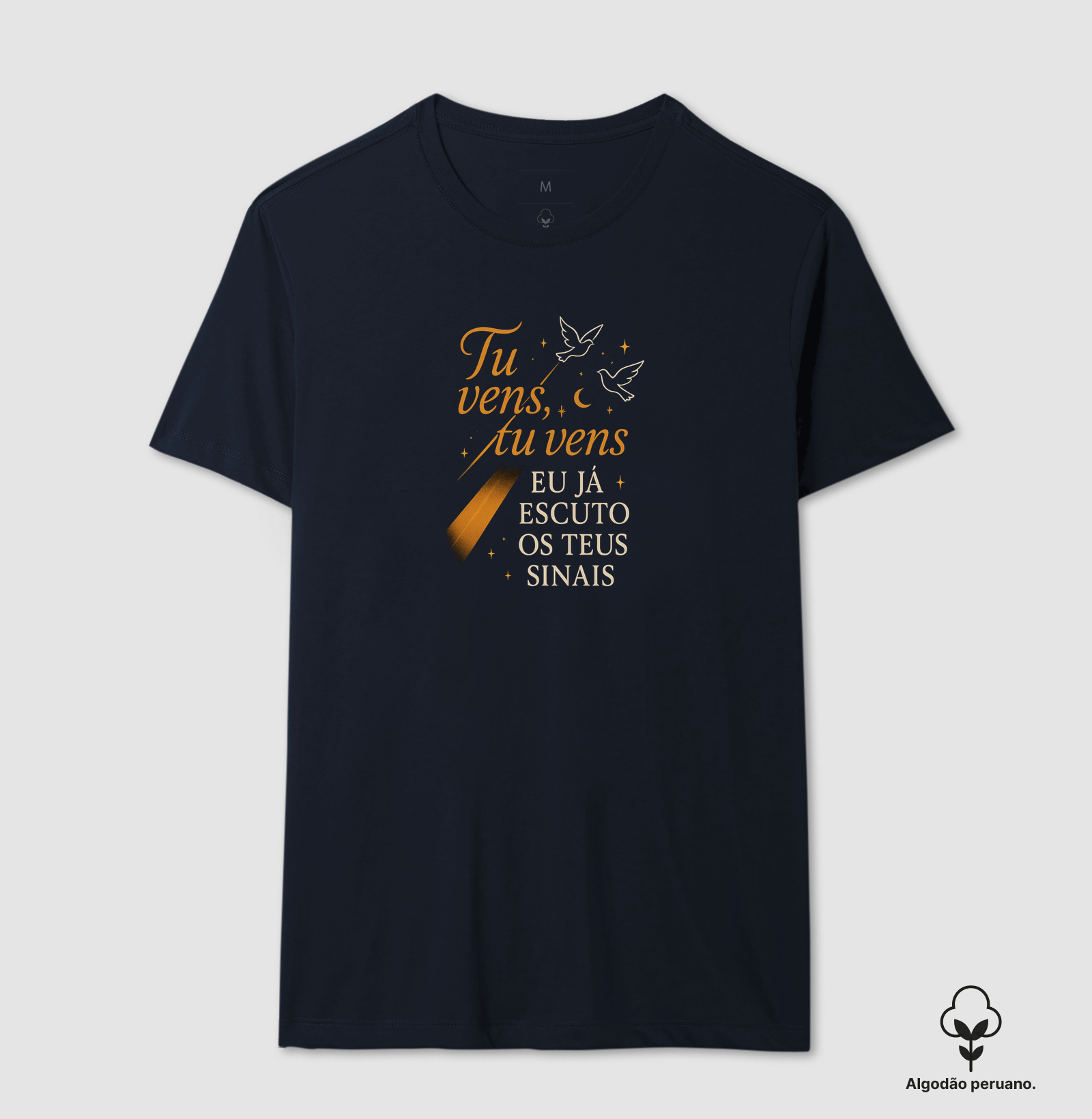 Camiseta Tu vens, tu vens. Coleção Música. Masculina e Feminina. Algodão Peruano. - Imagem 6