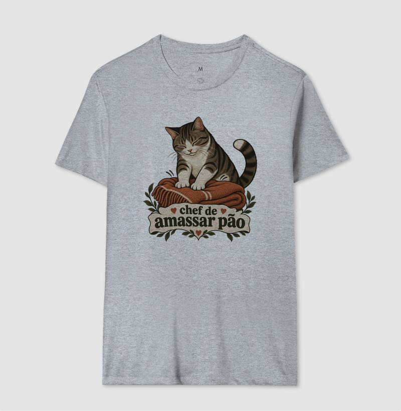 Camiseta Gato Amassando Pão "chef de amassar pão" | Pelo & Pano - Imagem 8
