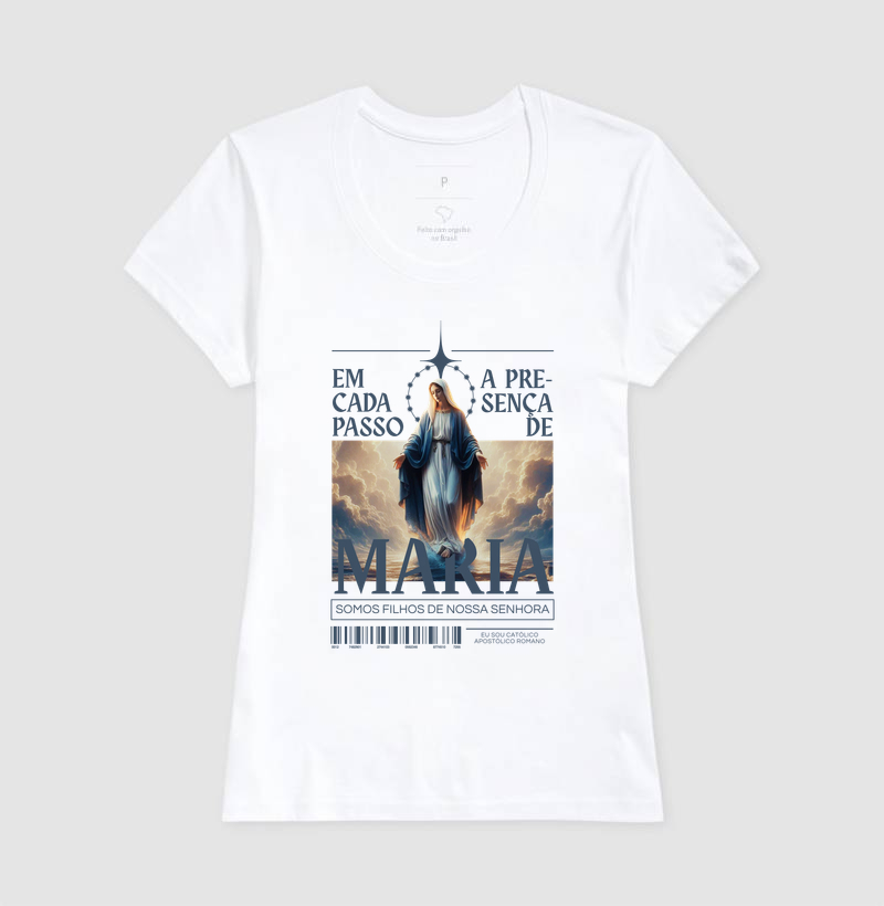 Camiseta Em Cada Passo A Presença de Maria - Imagem 5