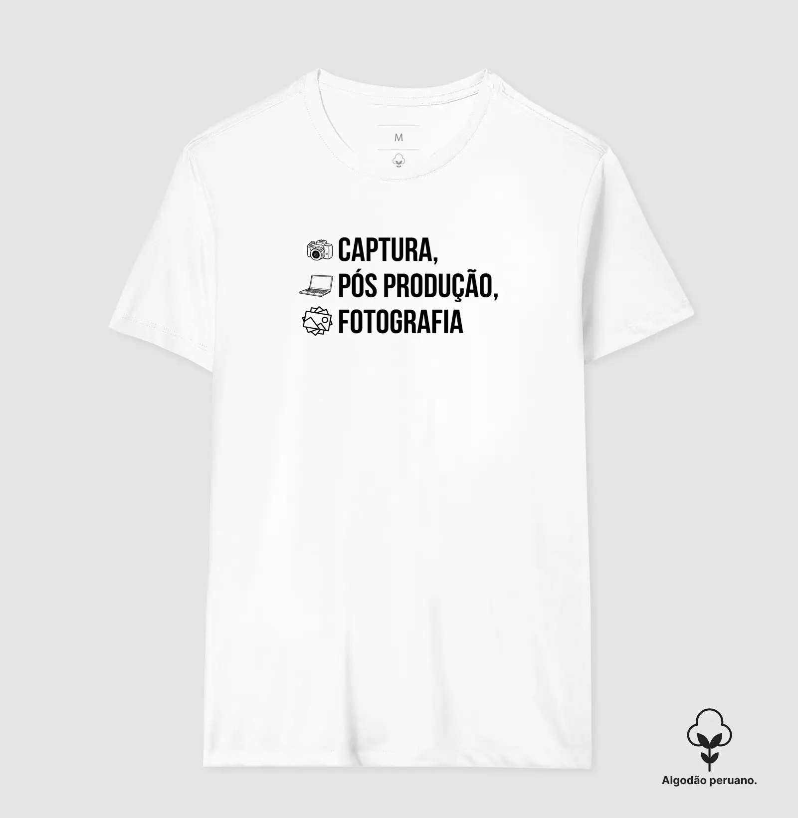 Camiseta Premium algodão Peruano captura, pós produção, fotografia - Imagem 4