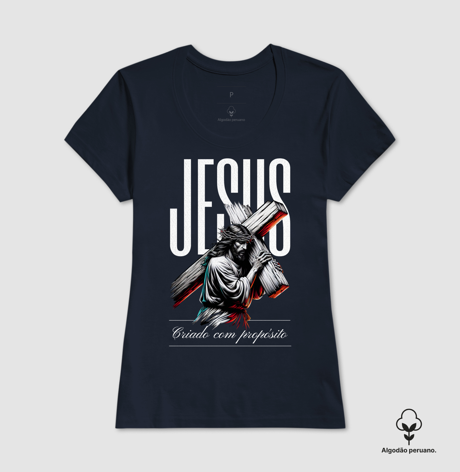 Camiseta Fem. Algodão Peruano Criado Com Propósito - Imagem 3