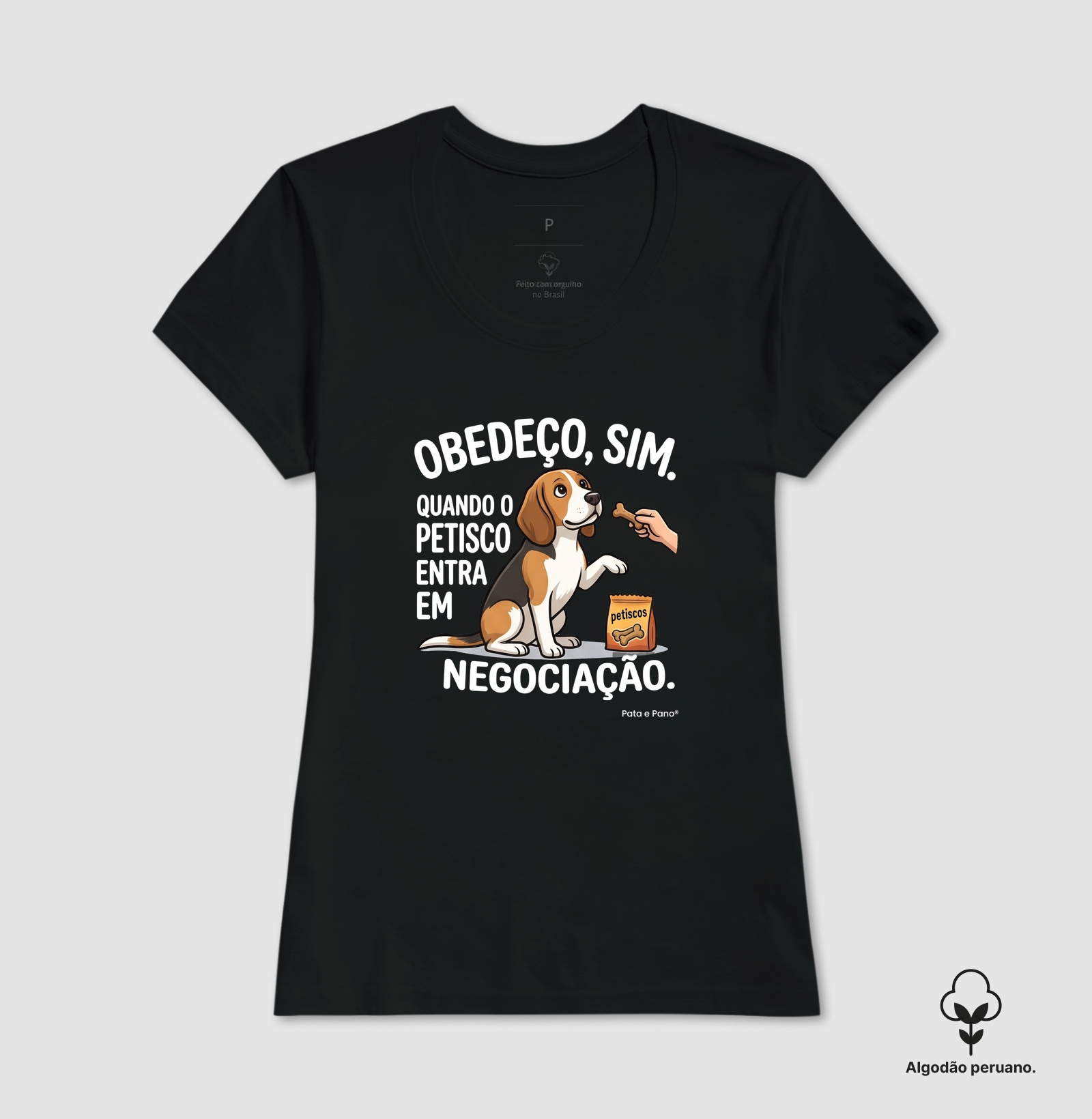 CAMISETA ALGODÃO PERUANO BORDER COLLIE OBEDEÇO - Imagem 3