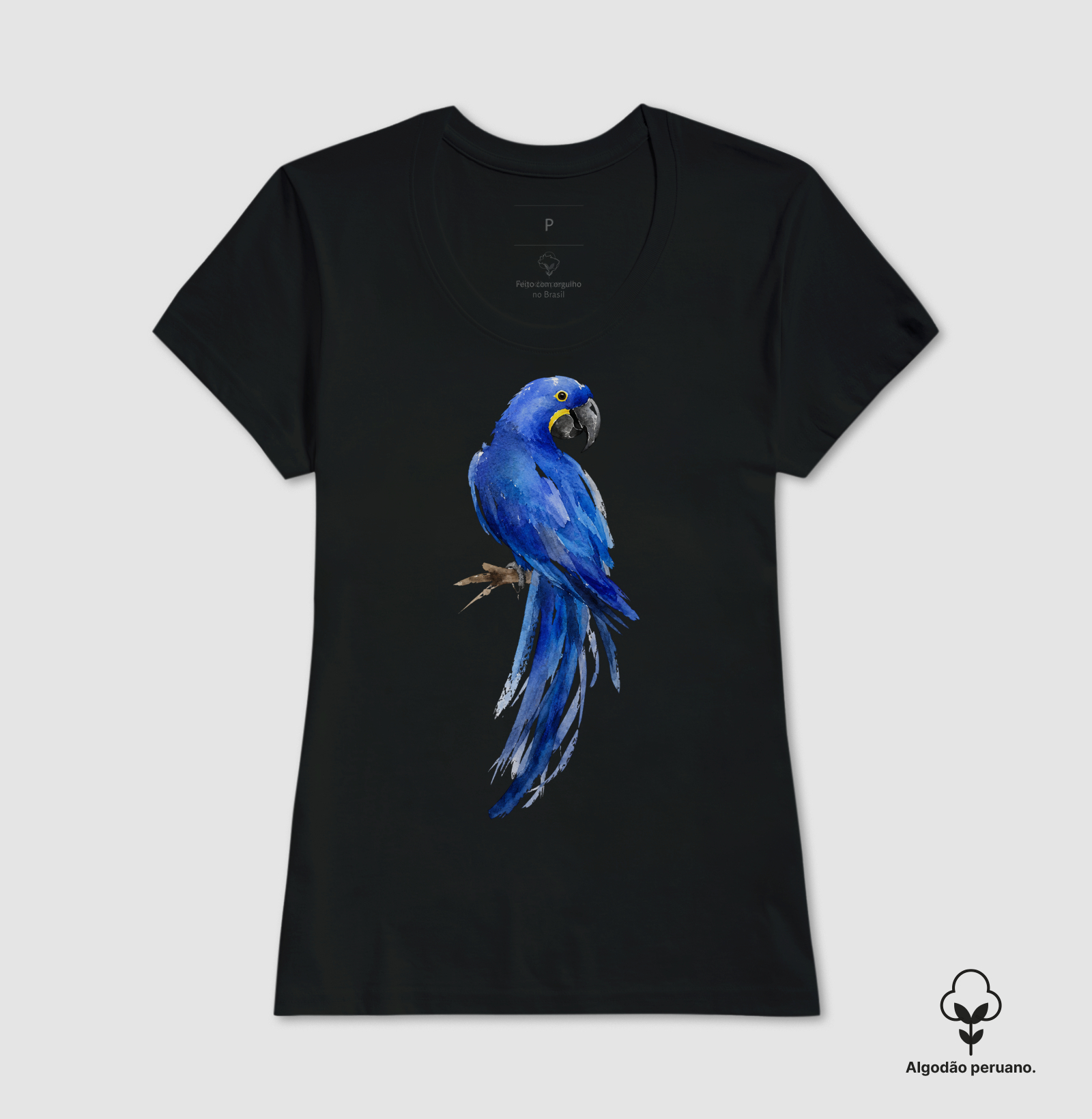 Camiseta Arara-Azul – Aves do Brasil Algodão Peruano - Imagem 7
