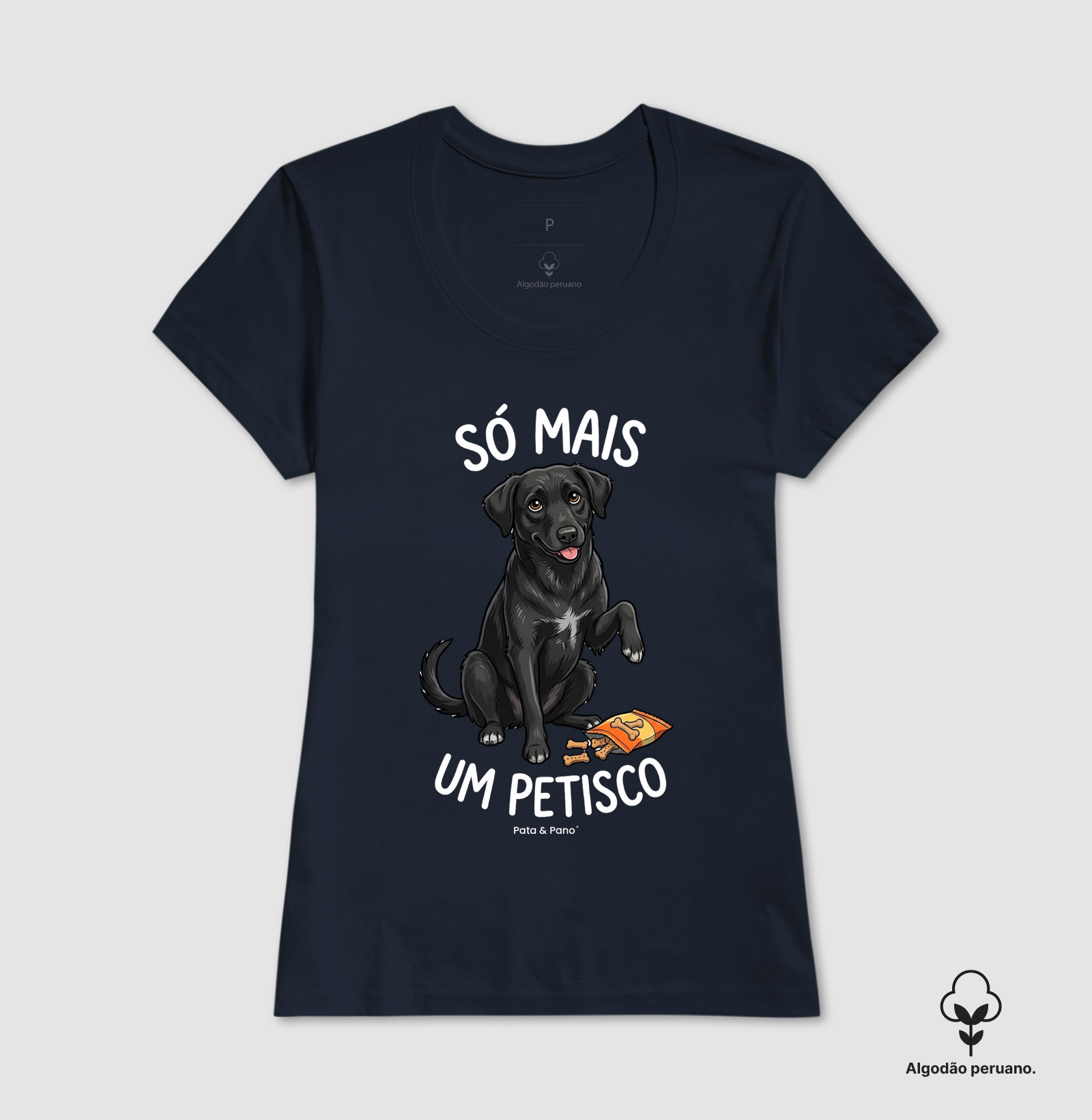 CAMISETA ALGODÃO PERUANO VIRA-LATA PRETO PETISCO - Imagem 8