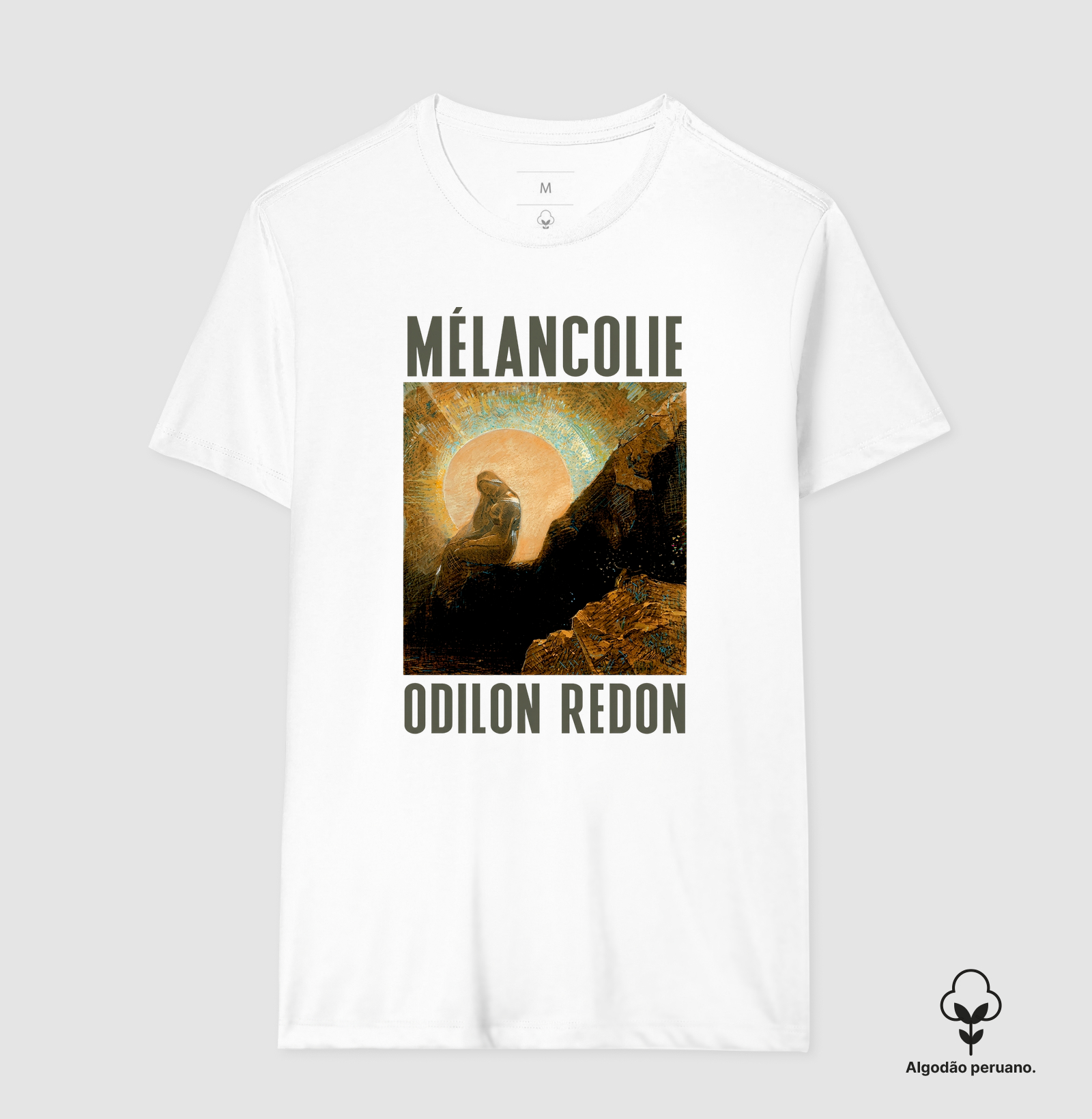 Camiseta Odilon Redon Mélancolie Algodão Peruano Tanguis - Imagem 2