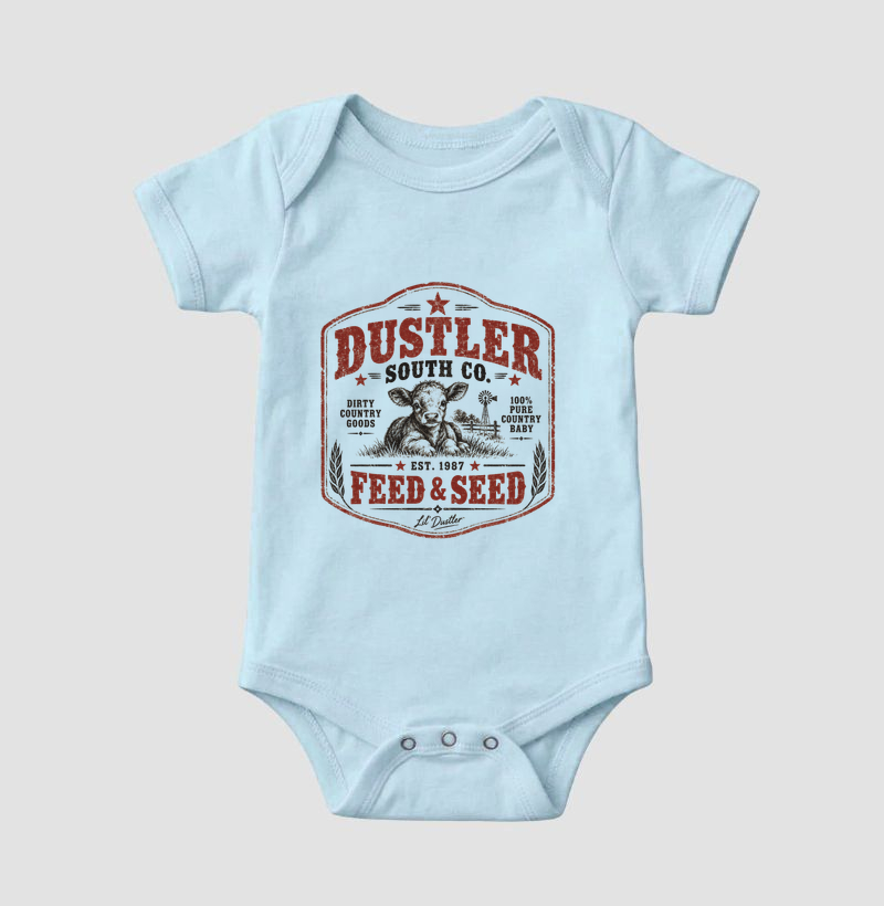 Body Bebê Unissex Feed & Seed – Lil’ Dustler Country 100% Algodão - Imagem 6
