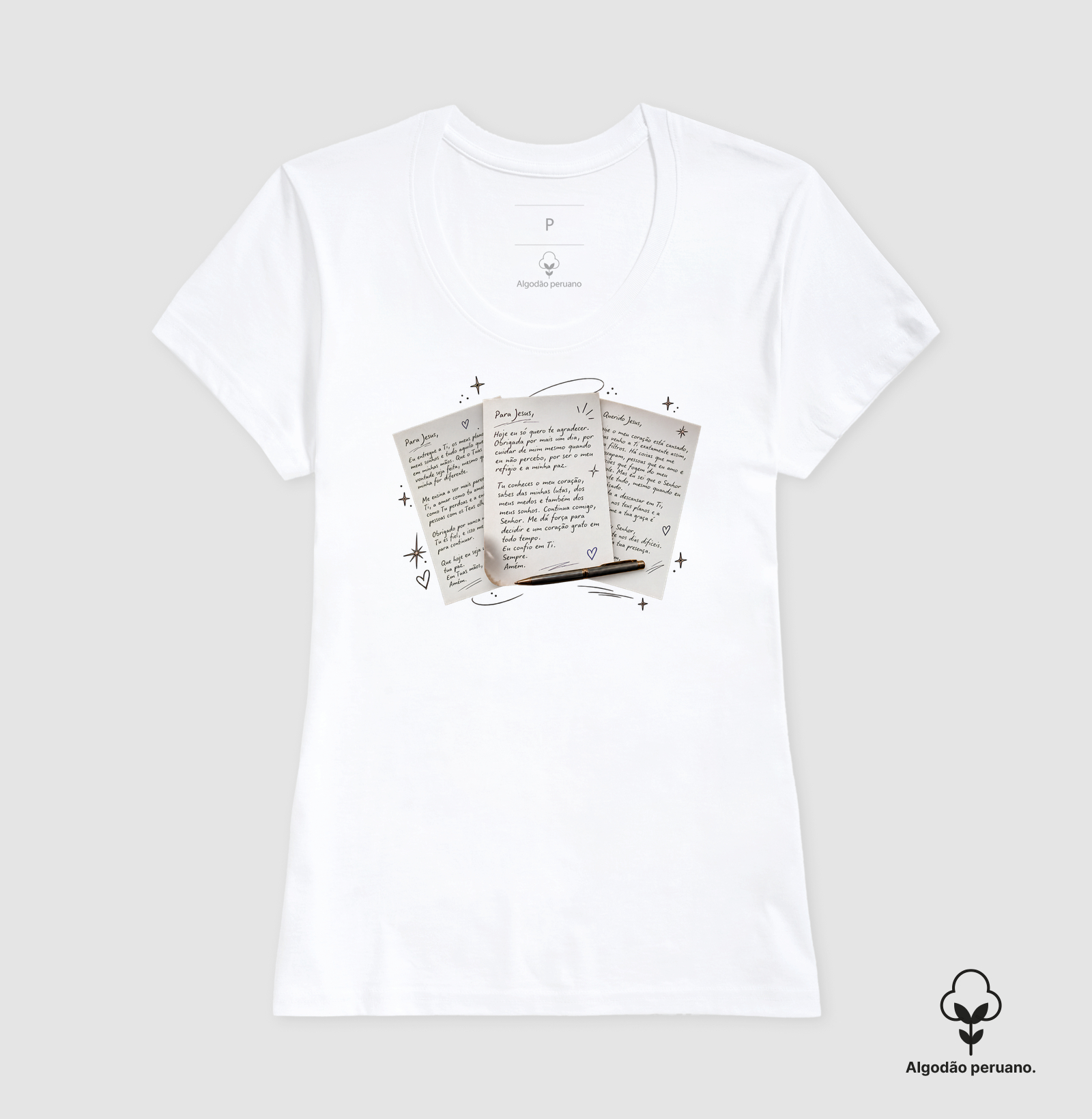 Camiseta Carta para Jesus - Algodão Peruano - Imagem 3