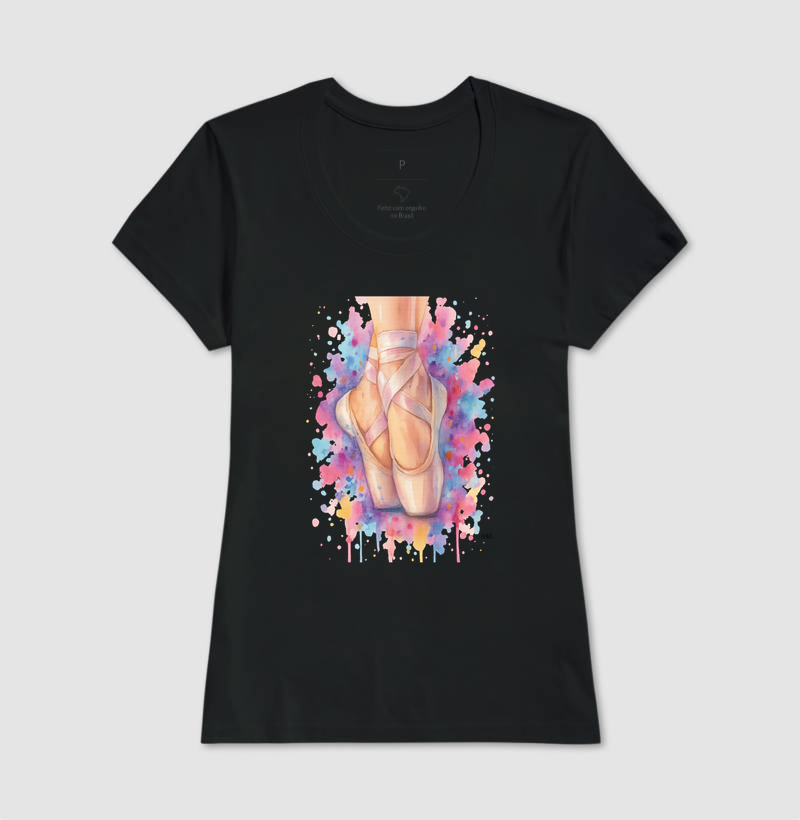 Camiseta Algodão Premium - Bailarina Aquarela  - Imagem 3