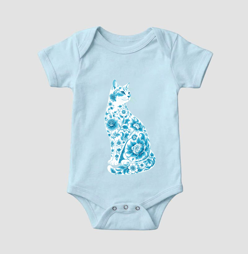 Gato Floral Azul - Imagem 4