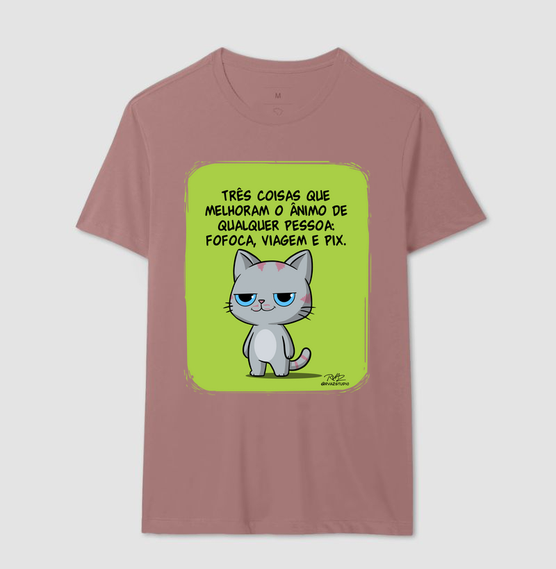 Camiseta Gato Sincero Fofoca Viagem e Pix - Imagem 16