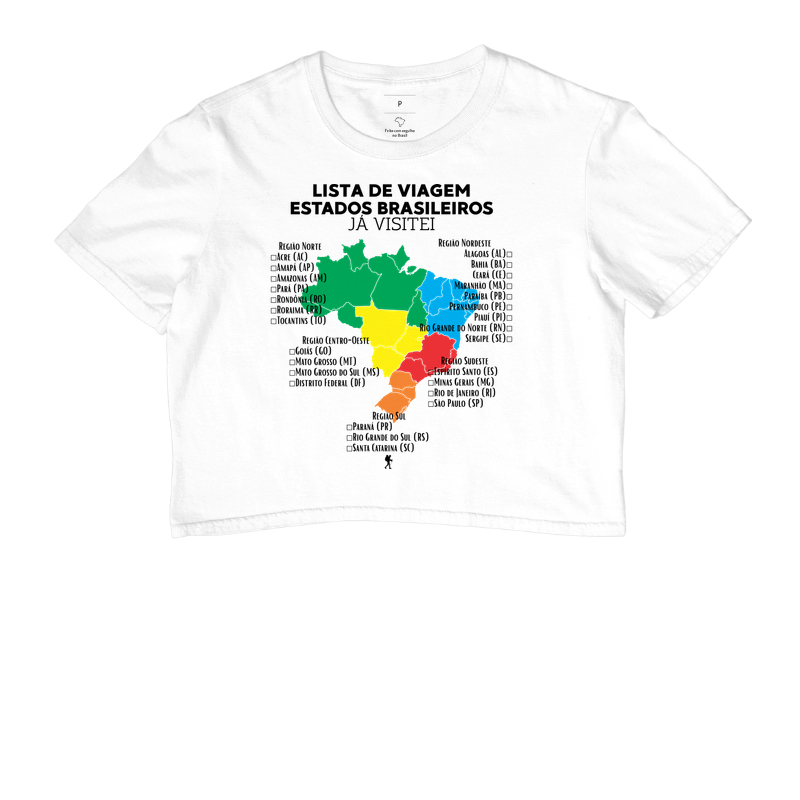 Camiseta Lista de Viagem Estados Brasileiros Ja Visitei | Mapa Brasil Auto Personalizavel | Colecao Personalizaveis - Imagem 3