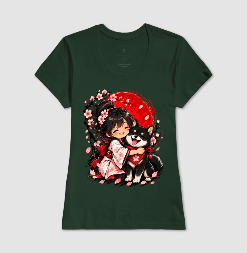 Sakura & Shiba — Amizade que Floresce (Preto) - Imagem 13
