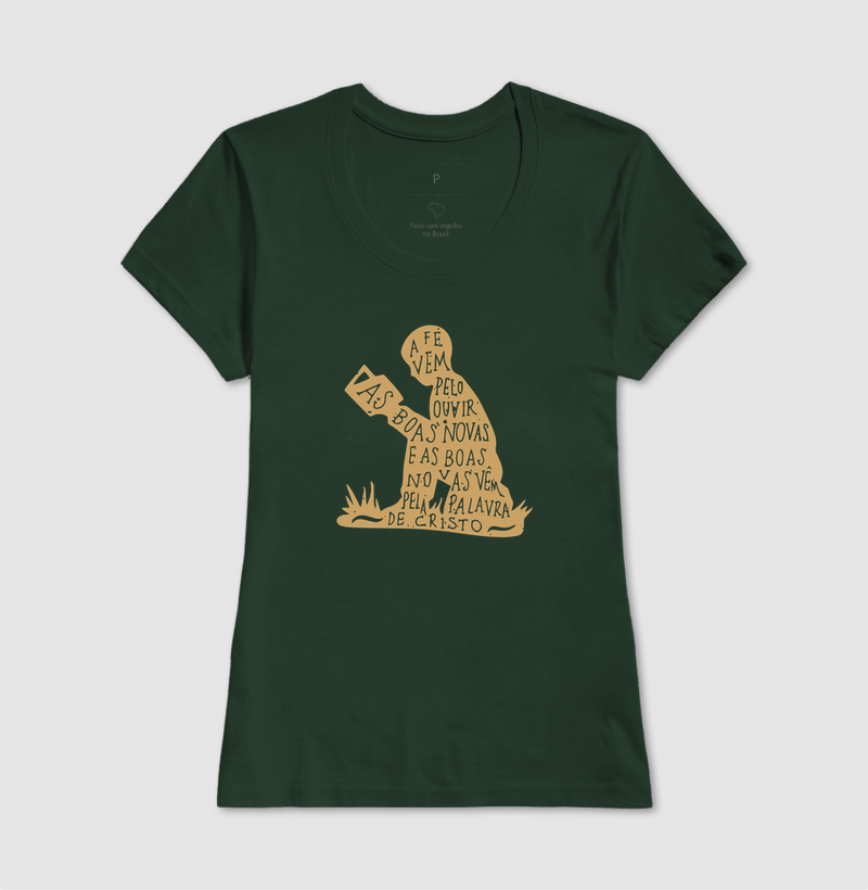 Camiseta Feminina A fé vem pelo Ouvir - Imagem 7