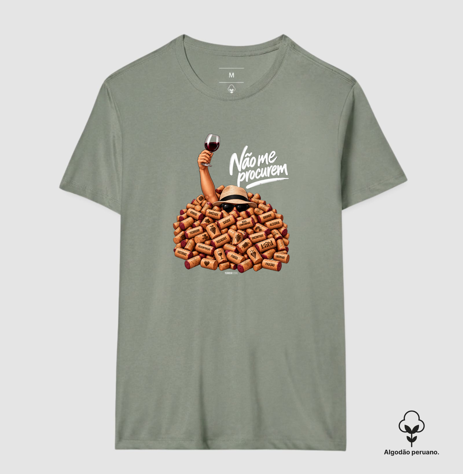 Camiseta “Não Me Procurem” – Wine Lifestyle - Versão Chapéu - Imagem 4