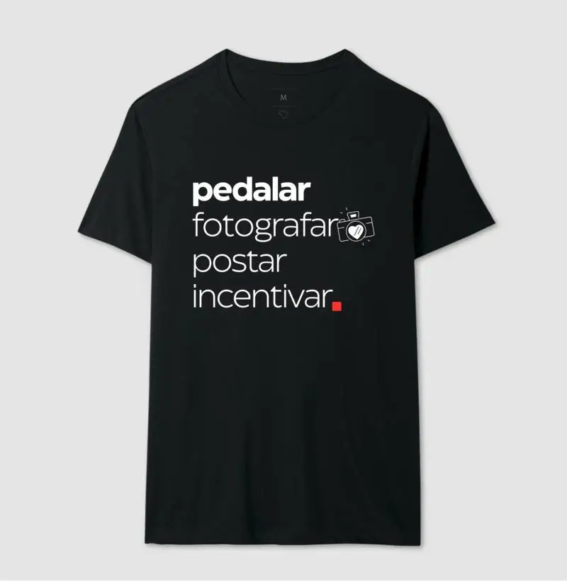 Camiseta Pedalar Fotografar Postar Incentivar - Imagem 2
