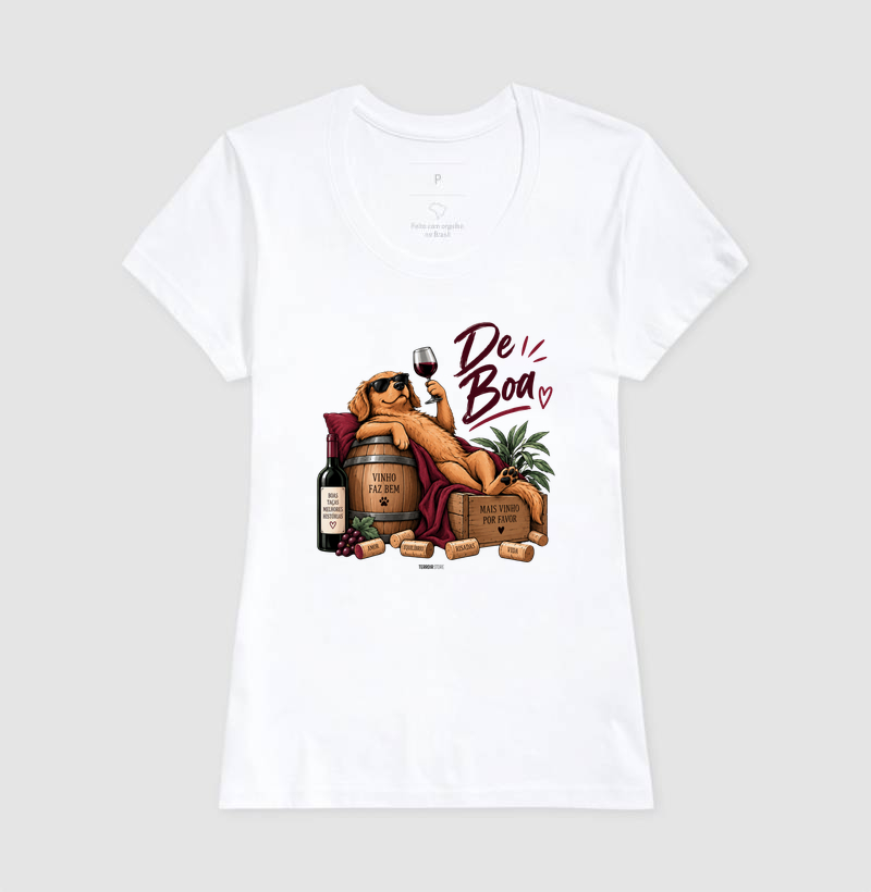 Camiseta “De Boa” Cachorro com Vinho – Lifestyle Relax - Imagem 5
