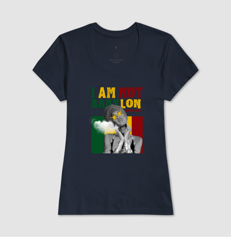 Camiseta I Am Not Babylon!  Coleção Reggae. Masculina e feminina. Algodão Premium. - Imagem 7