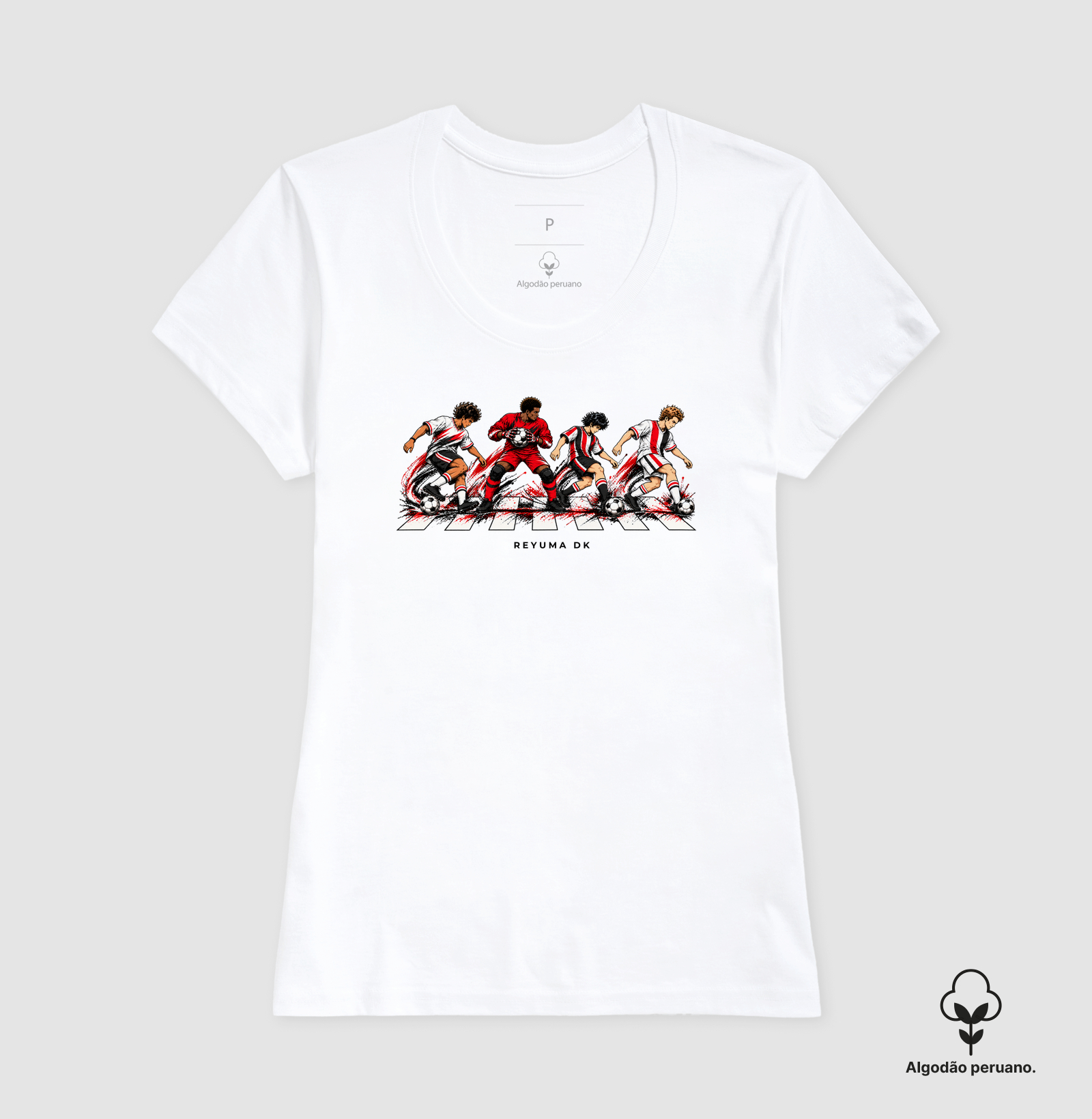 "Futebol Sem Fronteiras" - Futebol - Camiseta Algodão Peruano Masculina, Feminina e Babylook - Imagem 5