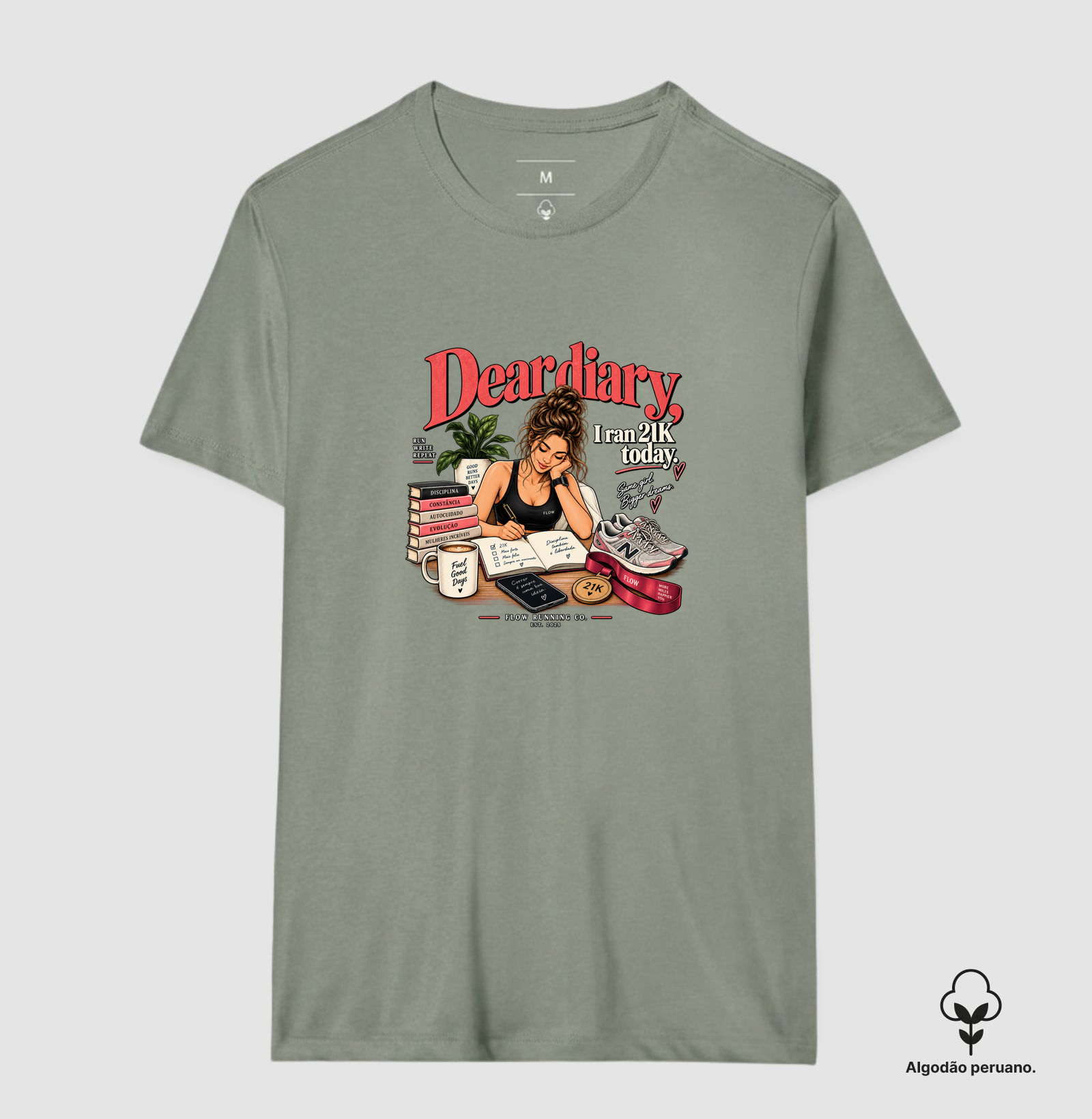 Camiseta Algodão Peruano Corrida - Dear Diary, I Ran 21k Today - Imagem 8