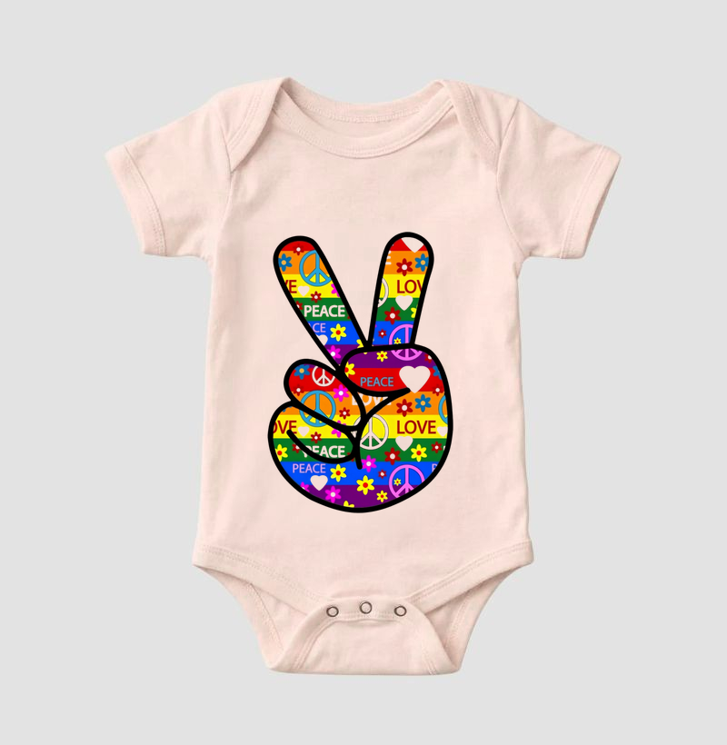 Camiseta Paz e Amor Retro - Imagem 5
