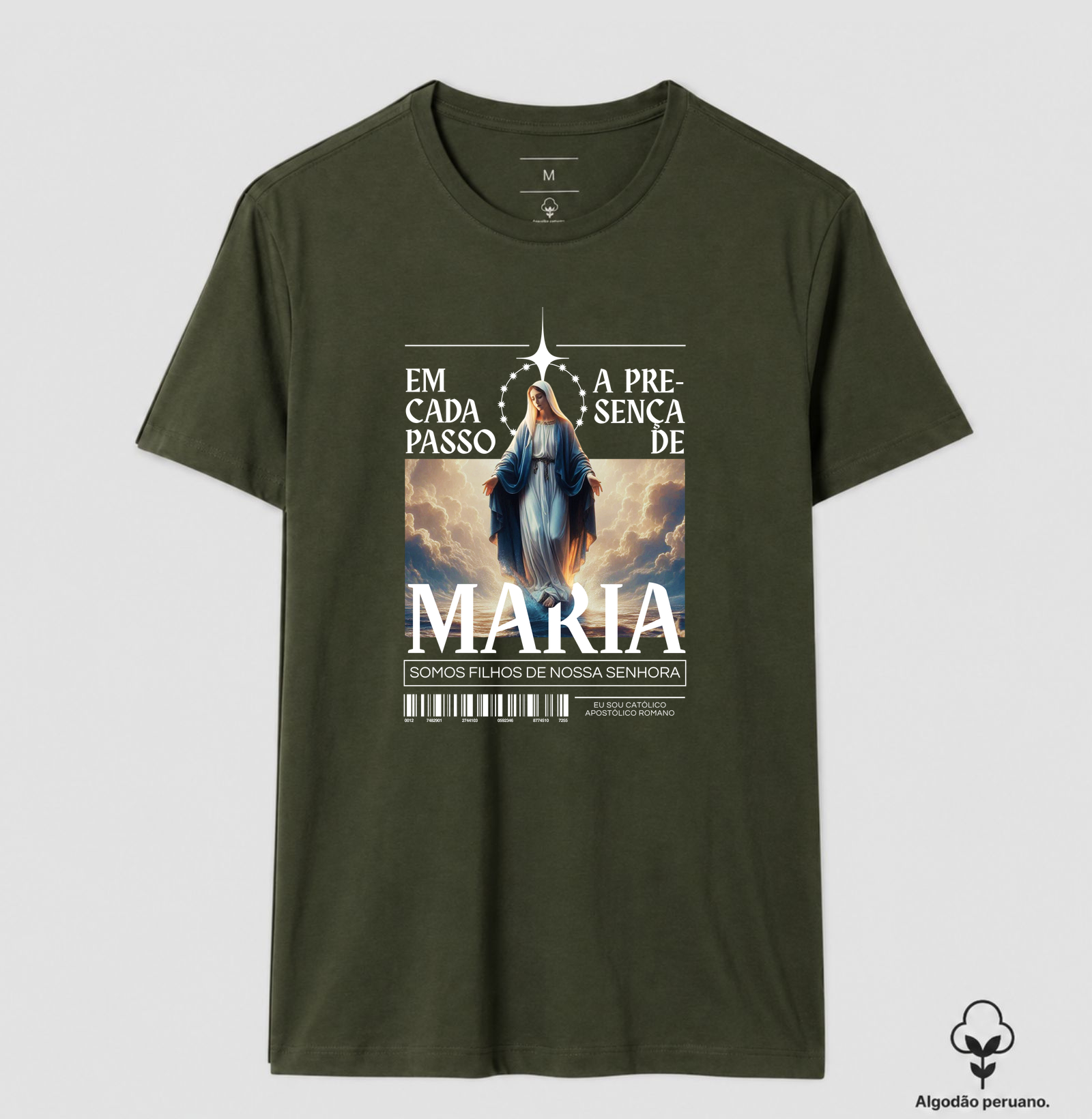 Camiseta Algodão Peruano Em Cada Passo A Presença de Maria - Imagem 8