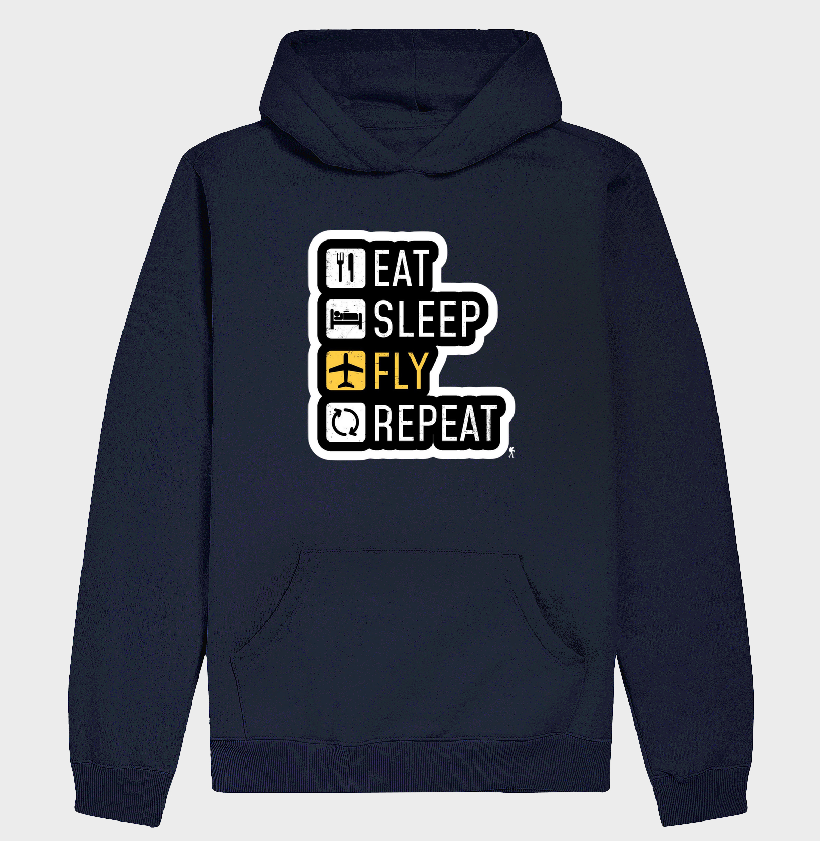 Camiseta Eat Sleep Fly Repeat | Rotina do Viajante Viciado | Colecao Viciados em Viagem - Imagem 4