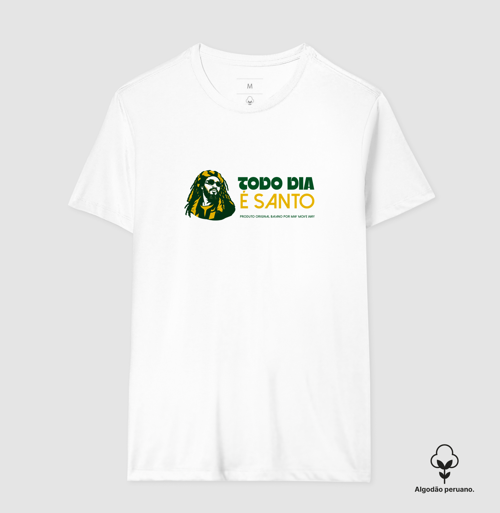 Camiseta Todo dia é santo! Coleção Reggae.  Masculino e feminino. Algodão Peruano - Imagem 8