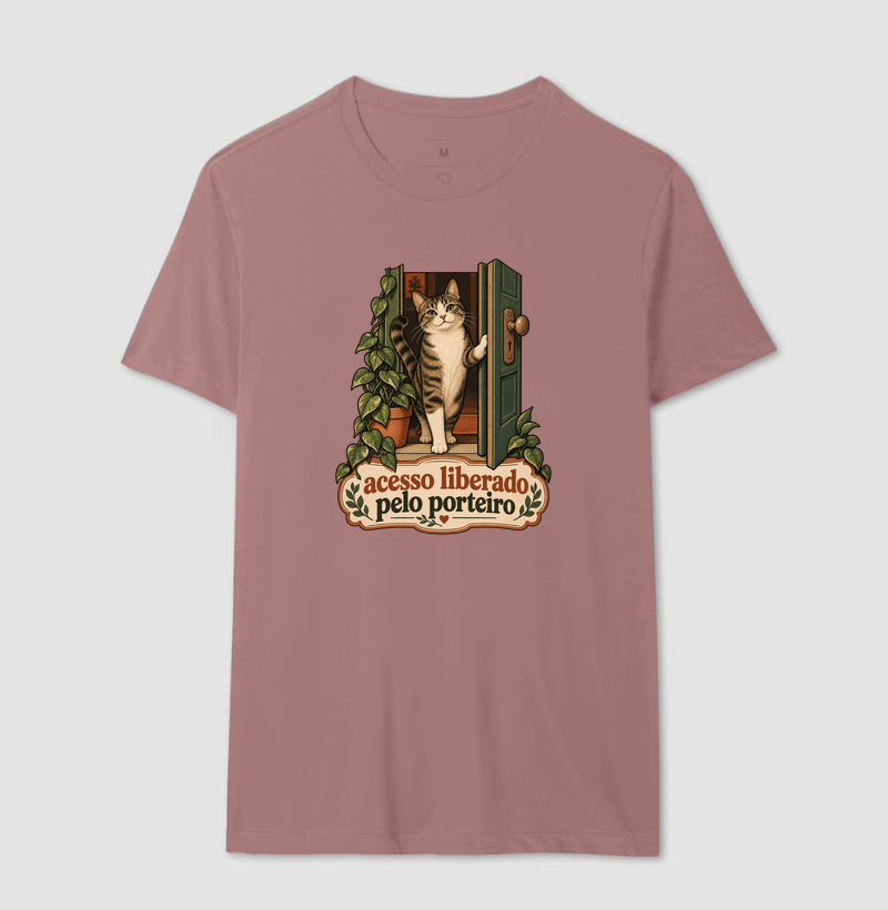 Camiseta Gato Porta "acesso liberado pelo porteiro" | Pelo & Pano - Imagem 16