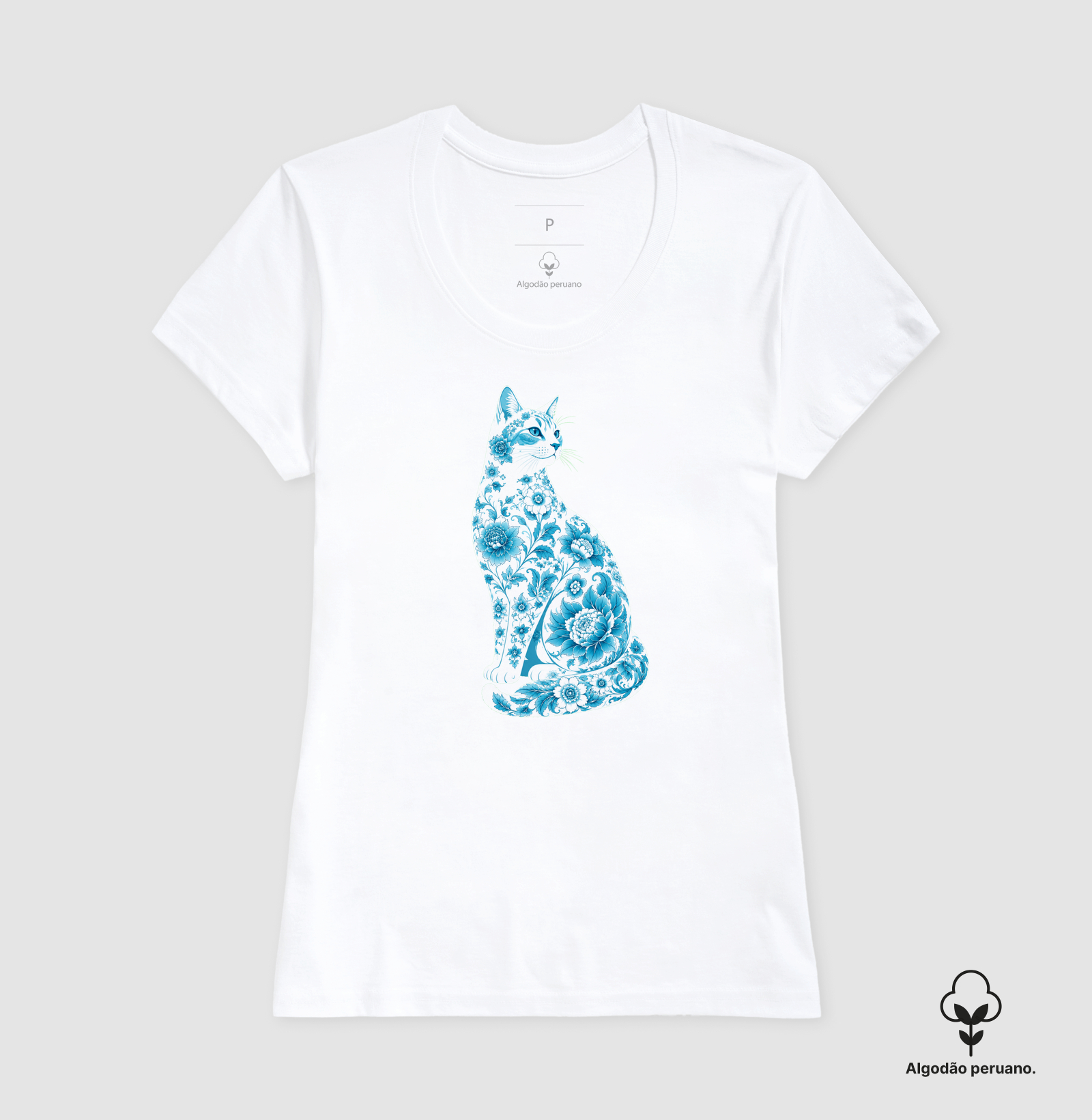 Gato Floral Azul - Imagem 7