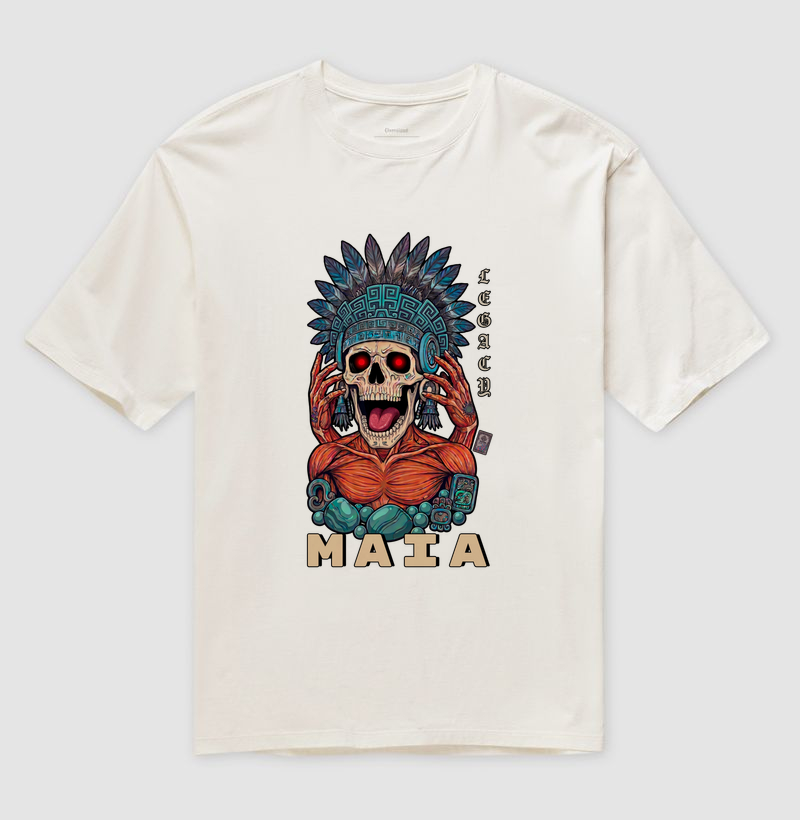 Camiseta Oversized Maia Caveira | Gizé — Aion Abstract - Imagem 4