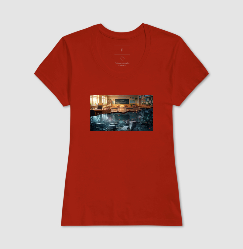 Camiseta Unissex Algodão Sala de Aula Mundo Invertido - Imagem 11