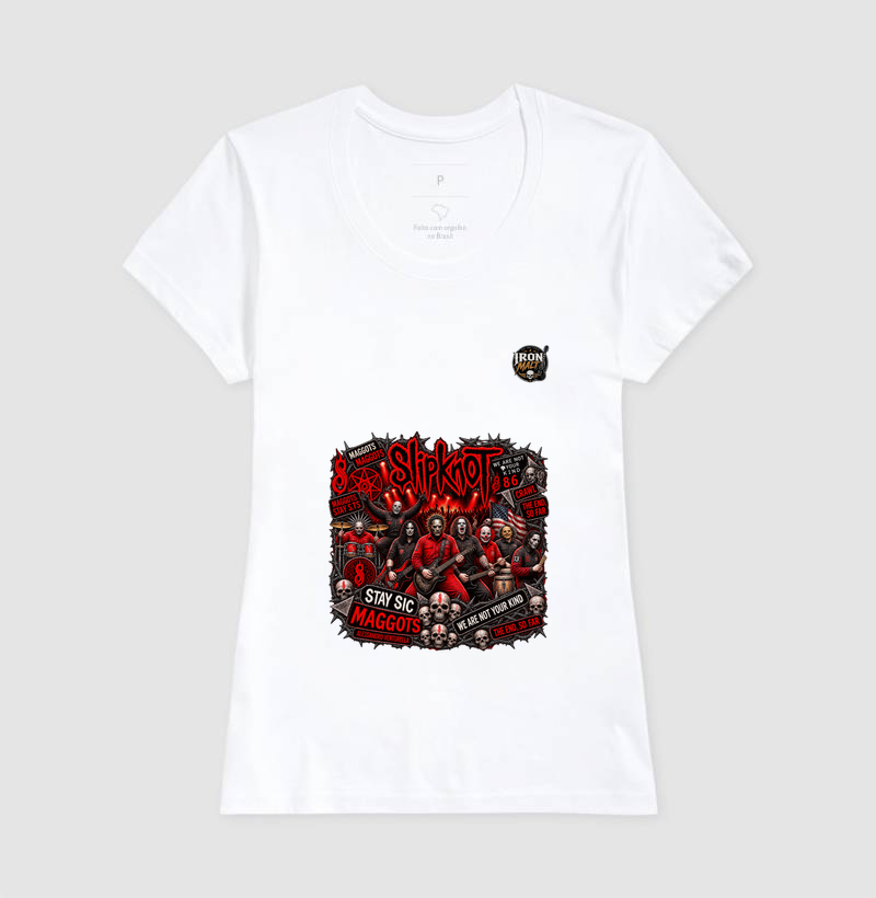Camiseta Nu Metal Rock com Estampa Slipknot, Skull e Visual Dark - Imagem 5