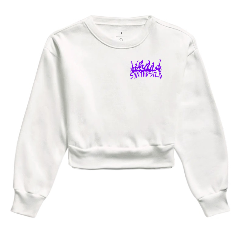 SYNTHESIZE ON FIRE — Cropped Moletom - Imagem 4
