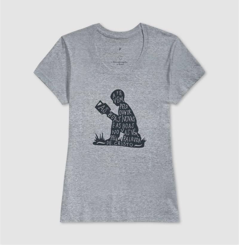 Camiseta Feminina A fé vem pelo Ouvir - Imagem 5