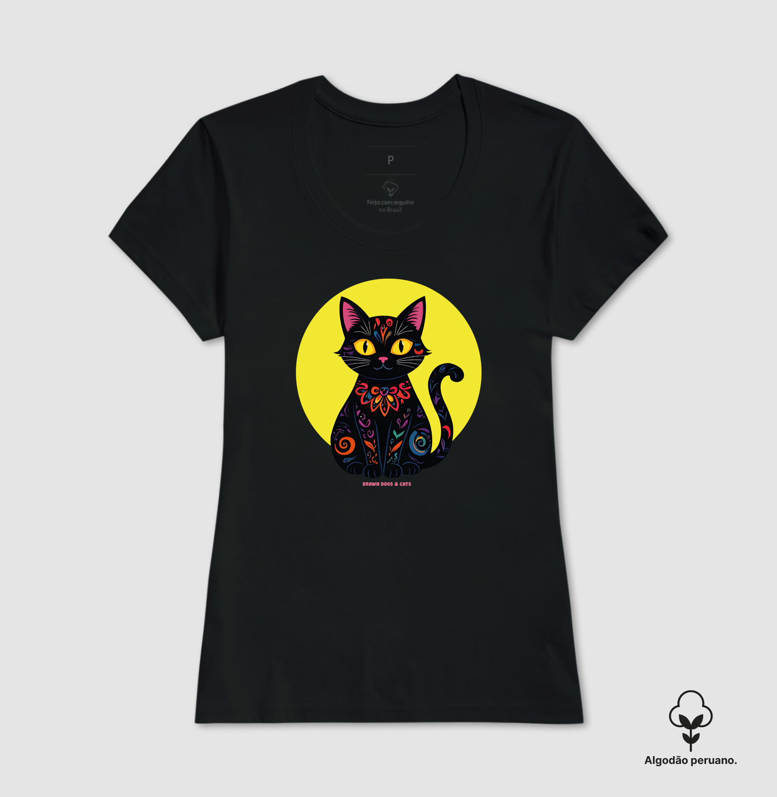 Gata preta e fundo amarelo - Imagem 3
