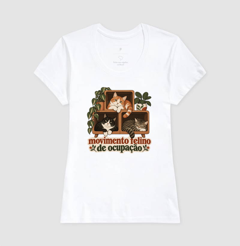 Camiseta Vários Gatos "movimento felino de ocupação" | Pelo & Pano - Imagem 5