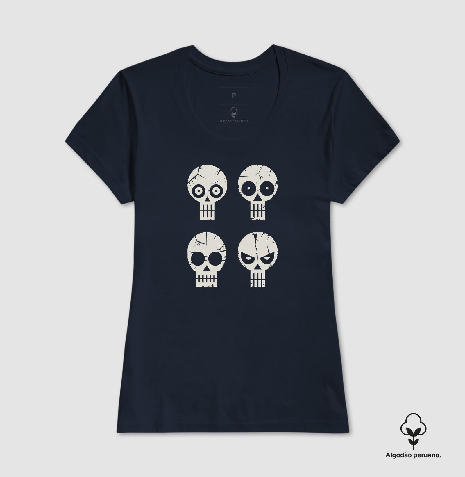 Camiseta Algodão Peruano Caras de Caveira - Imagem 5
