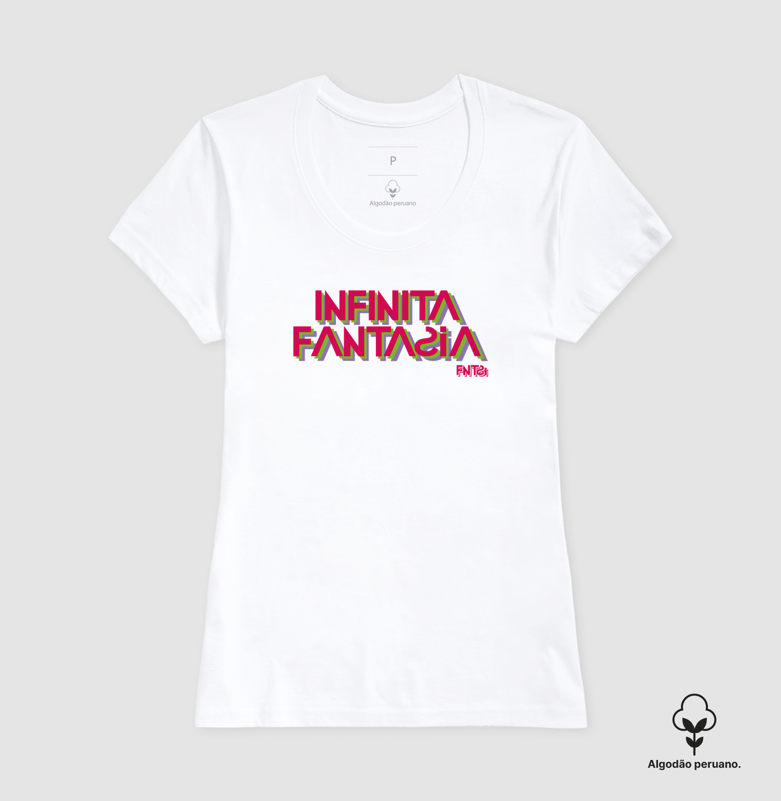 T-SHIRT "INFINITA FANTASIA" / LETTERING GRANDE (ALGODÃO PERUANO)