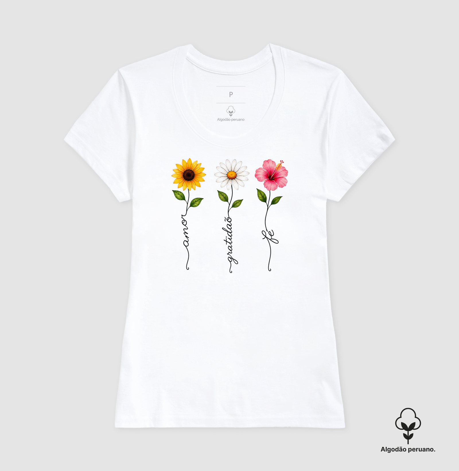 Camiseta Floresça com amor, fé e gratidão. - Imagem 9
