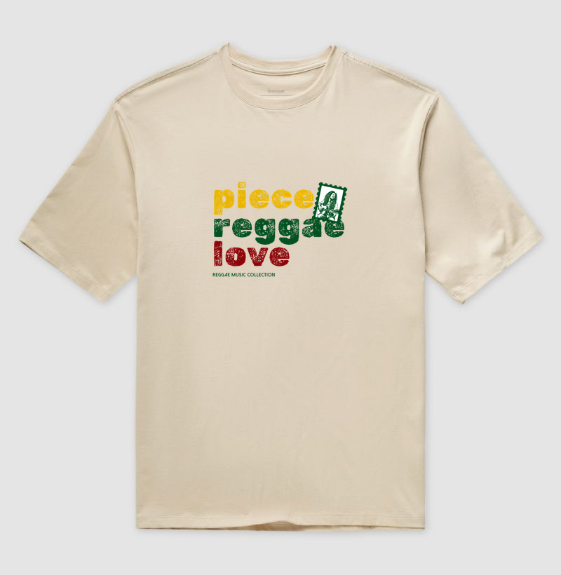 Camiseta Oversized Piece. Reggae. Love. Coleção Reggae. Unissex . Algodão Premium. - Imagem 5