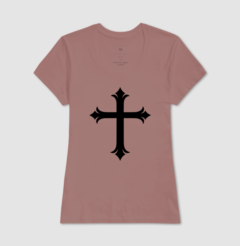 Camiseta Feminina Acinturada Cruz Sagrada - Imagem 9