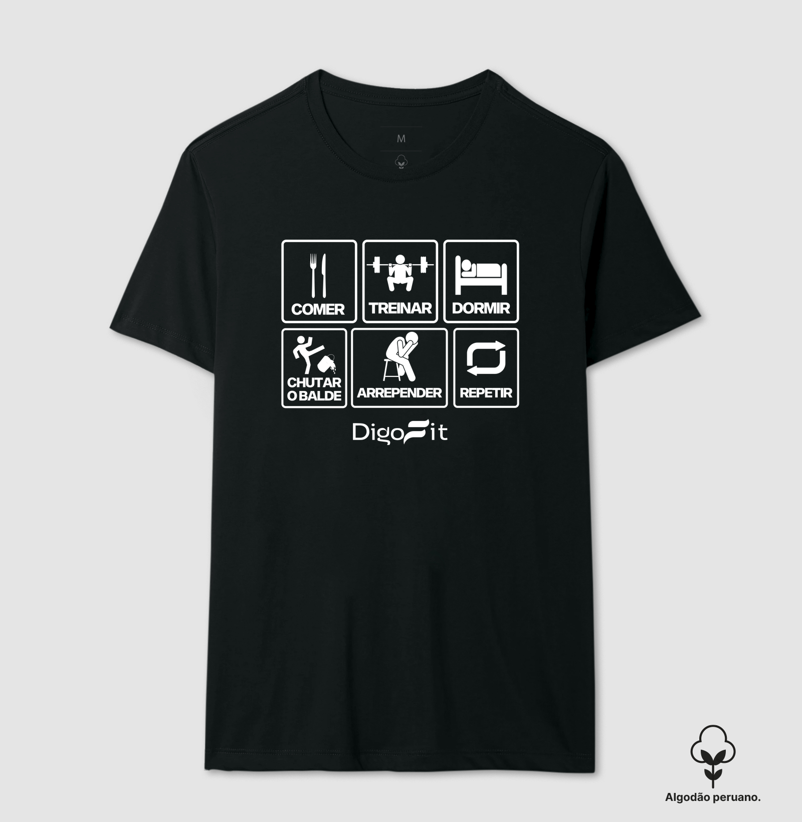 CAMISETA ALGODÃO PERUANO ACADEMIA CHUTANDO O BALDE - Imagem 3