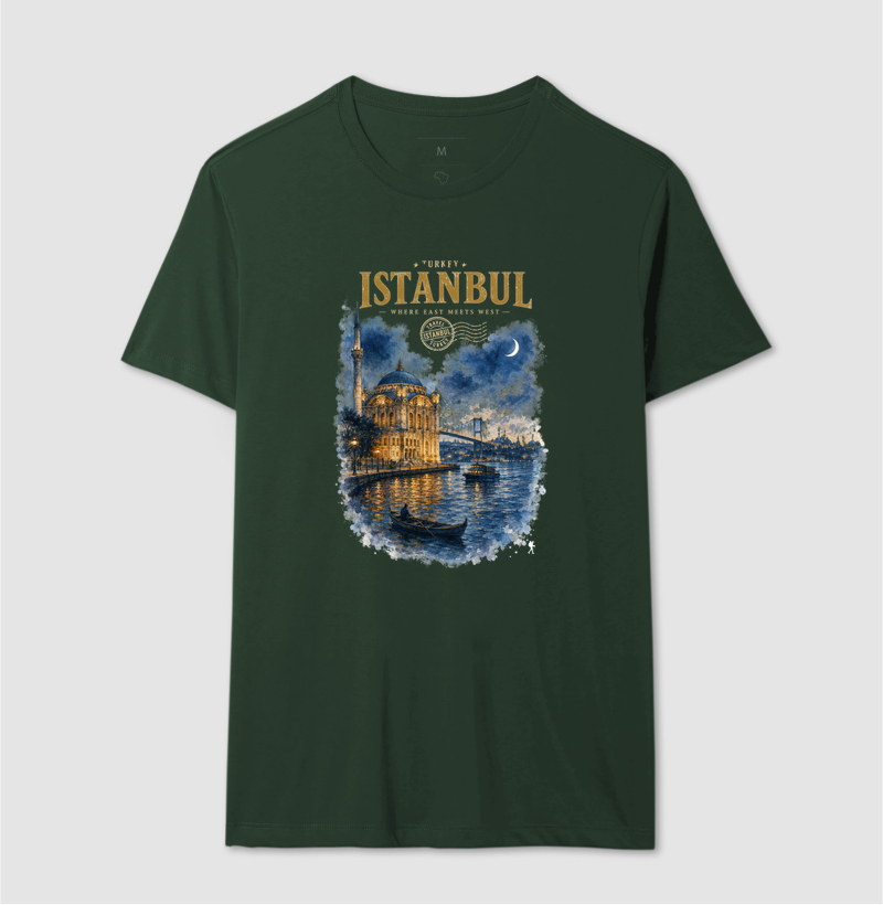 Camiseta Istanbul Turkey Where East Meets West | Aquarela Mesquita Bósforo | Colecao Fashion Travel - Imagem 15