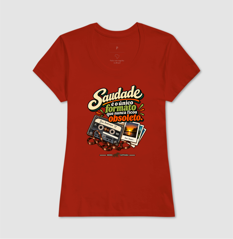 SAUDADE É O ÚNICO FORMATO QUE NÃO FICOU OBSOLETO - Modo Capivara - Camiseta - Imagem 13
