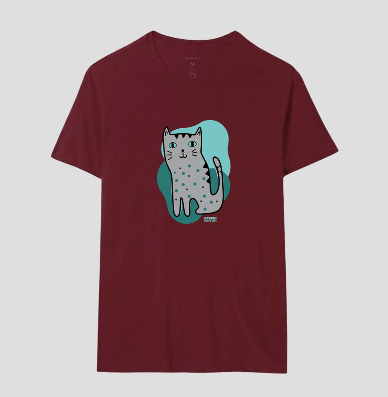 Desenho de gato cinza com fundo verde - Imagem 19