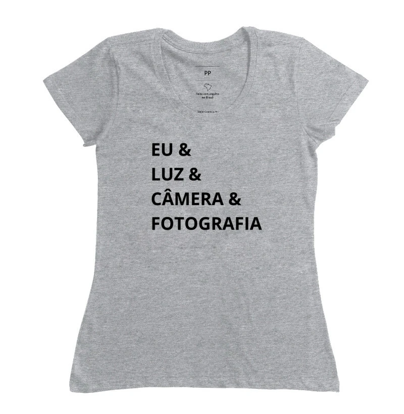 Camiseta eu, luz, câmera e fotografia - Imagem 8