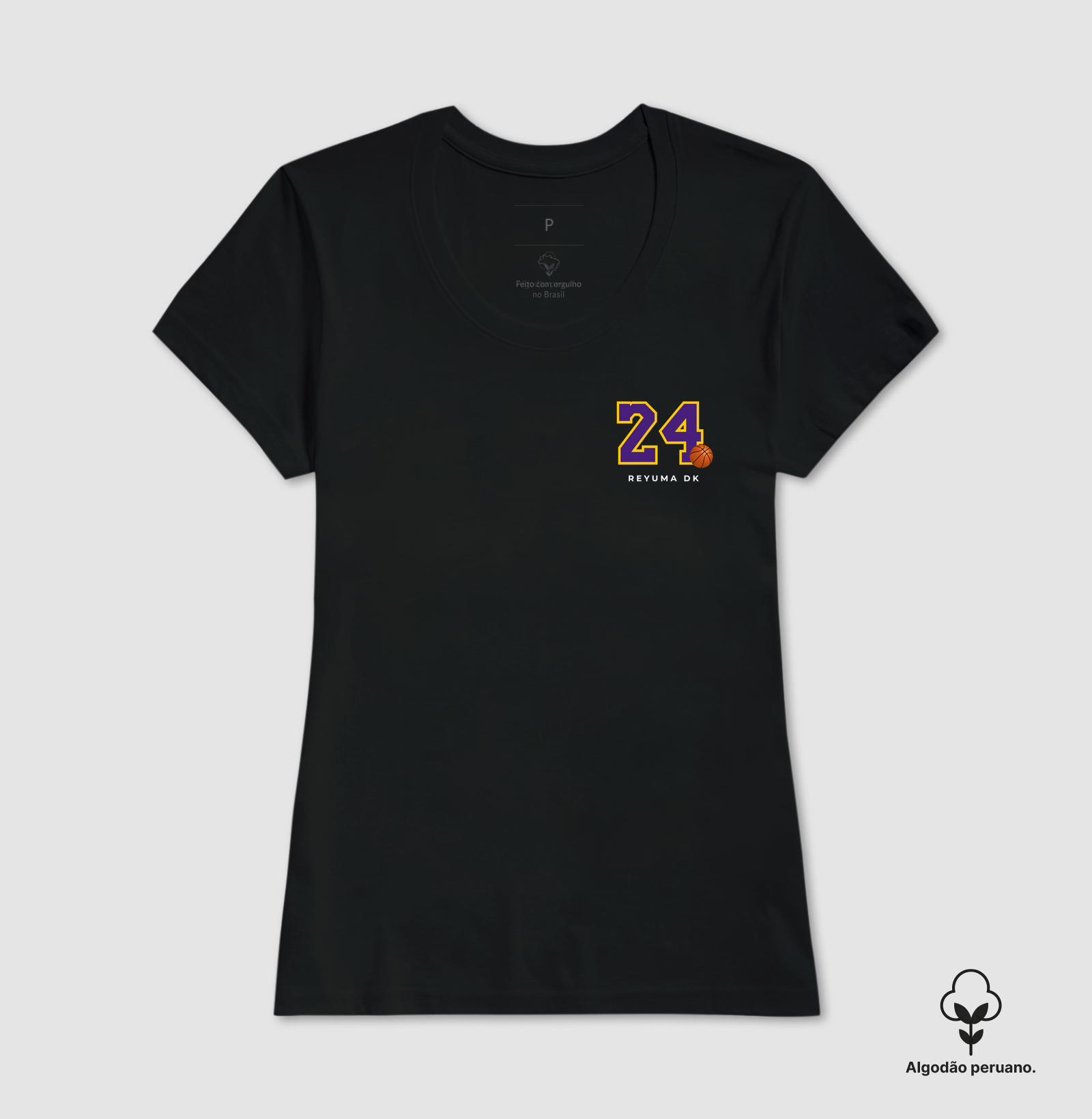 Camiseta Masculina de Algodão Peruano Basquete "24 Mamba" - Imagem 8